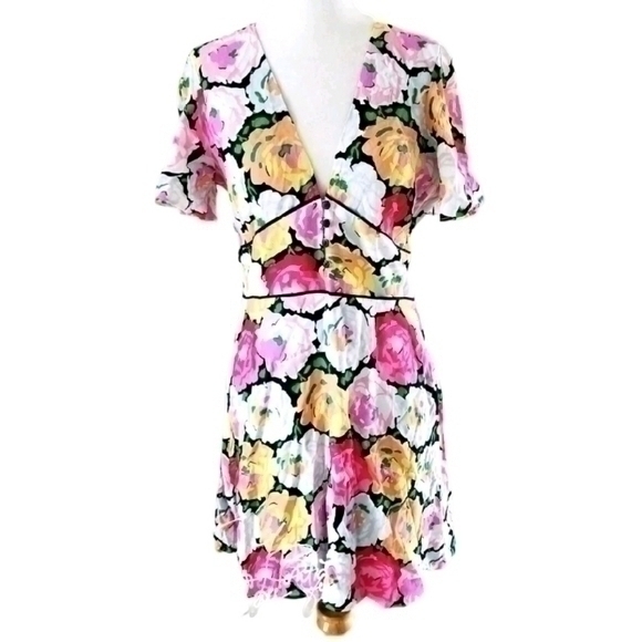 💥NWT💥 ZARA FLORAL MINI DRESS SZ L - Picture 2 of 6